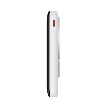 PowerBank ar bezvadu uzlādi MagSafe 10000mAh 20W USB-C kabelis 0.5m Balta