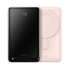 PowerBank z brezžičnim polnjenjem Magsafe 10000Mah 20W USB-C kabel 0.5m roza