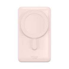 PowerBank ar bezvadu uzlādi MagSafe 10000mAh 20W USB-C kabelis 0.5m rozā
