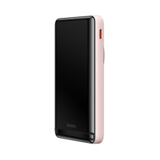 PowerBank ar bezvadu uzlādi MagSafe 10000mAh 20W USB-C kabelis 0.5m rozā