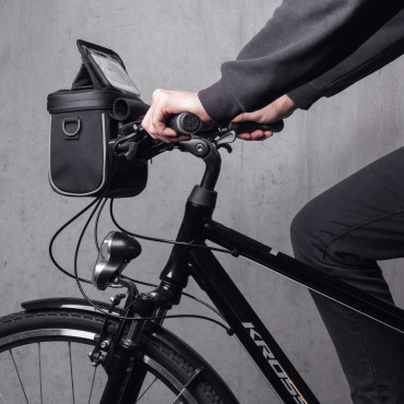 Velosipēdu maiss navigācijai ar melnu plecu siksnu