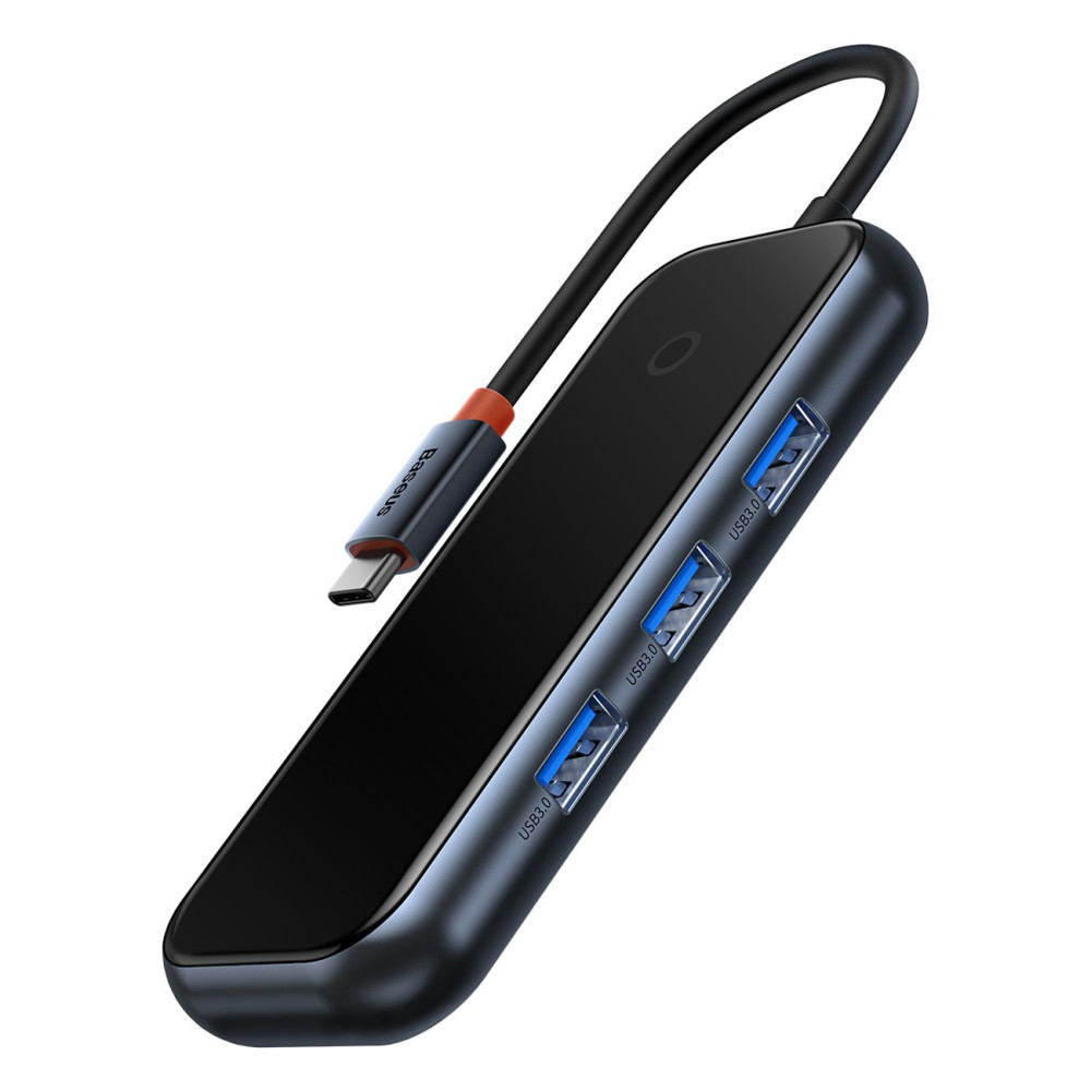Acmejoy Hub 4-Port USB-C 3XUSB 3.0 temno siva