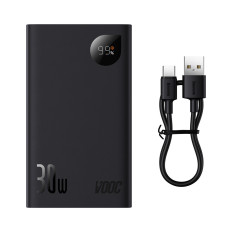Powerbank met Display 20000mah 30W 2xUSB 1xUSB-C Snel LADING SCP VOOC BLACK