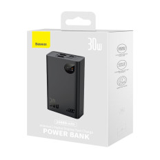 PowerBank ar displeju 20000mAh 30W 2xusb 1xusb-c ātru uzlādi SCP vooc melns