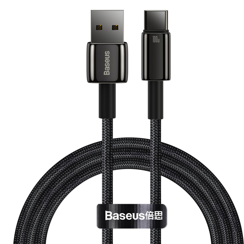 Wolframgold-Kabel USB-USB-C 480MB-S 100W 1M schwarz
