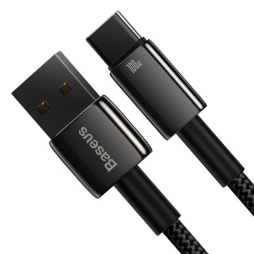 Volfram zlati kabel USB-USB-C 480MB-S 100W 1M črna