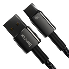 Volframa zelta kabelis USB-USB-C 480MB-S 100W 1m melns