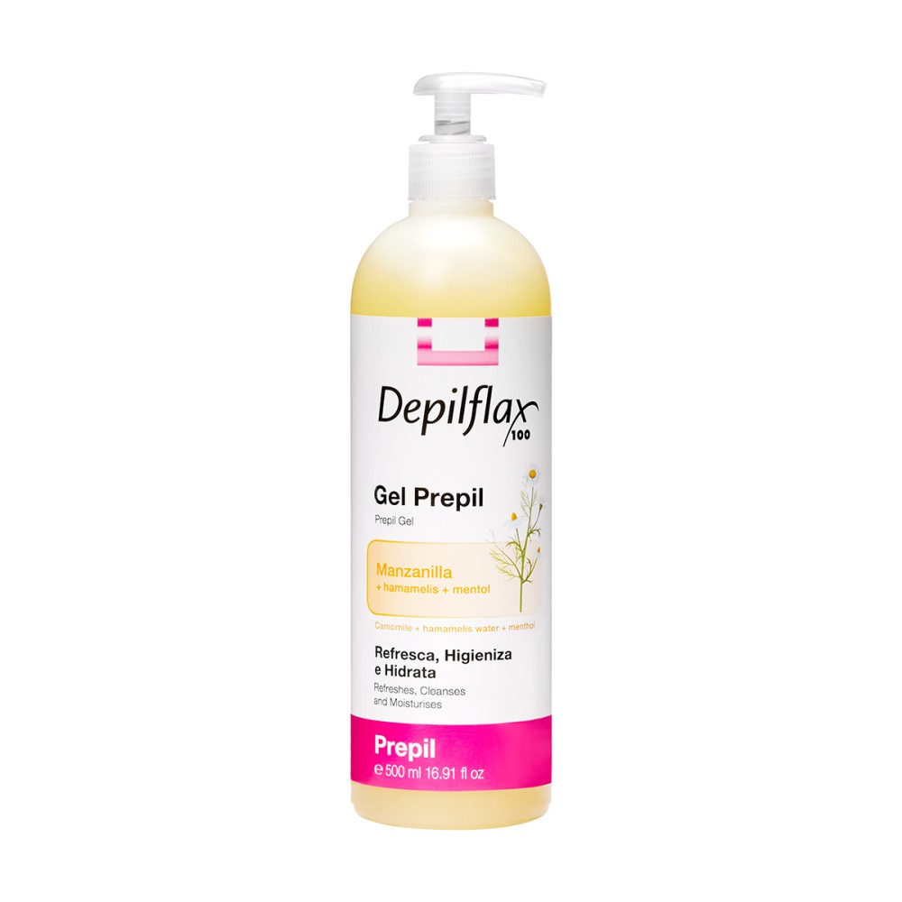 Depilflax 100 Gel Avant Épilation 500 ml — vue de face