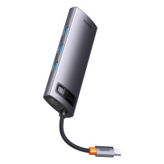 Αστεροειδής Hub 6W1 USB-C 3XUSB HDMI RJ45 PD γκρι