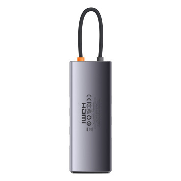 Starjoy Hub 6W1 USB-C 3xUSB HDMI RJ45 PD Grigio
