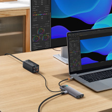 Starjoy Hub 6W1 USB-C 3xUSB HDMI RJ45 PD Grigio