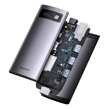 STARJOY HUB 8IN1 USB-C 3XUSB HDMI RJ45 SD og TF PD-kortleser