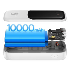 PowerBank nopealla lataamalla 10000MAH 20W QC-PD-SCP-FCP iPhone -valokaapeli valkoinen