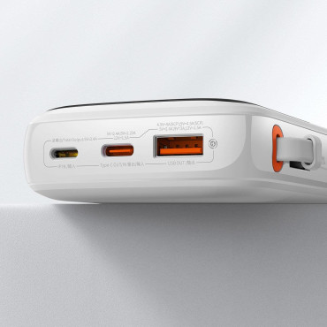 PowerBank s rýchlym načítaním 10000Mah 20W QC-PD-SCP-FCP iPhone blesk Biela
