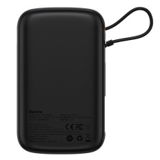 PowerBank nopea lataus 10000mAh 22.5w QC-PD-SCP-FCP USB-C -kaapelin musta