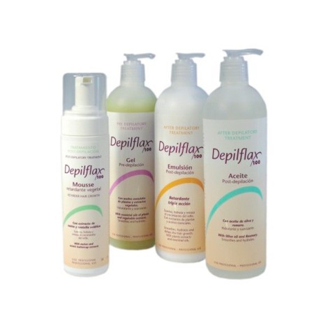 Émulsion après épilation Depilflax 100 (500 ml) — ensemble présenté