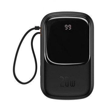 Powerbank con caricamento veloce 20000mAh 20W QC-PD-SCP-FCP IPhone Lightning Black Cable