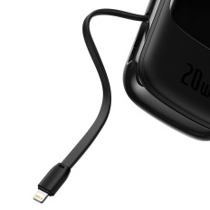 Powerbank med snabb lastning 20000mAh 20W QC-PD-SCP-FCP iPhone Lightning Black Cable