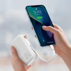 PowerBank con carga rápida 20000mAh 20W QC-PD-SCP-FCP iPhone Rayo Cable Blanco