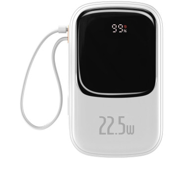 POWERBANK su greitu pakrovimu 20000mAh 22.5W QC-PD-SCP-FCP USB-C kabelis baltas