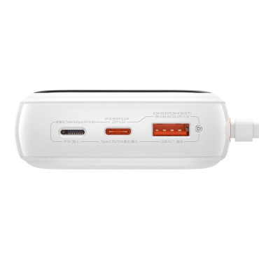 POWERBANK su greitu pakrovimu 20000mAh 22.5W QC-PD-SCP-FCP USB-C kabelis baltas