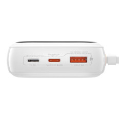 POWERBANK su greitu pakrovimu 20000mAh 22.5W QC-PD-SCP-FCP USB-C kabelis baltas