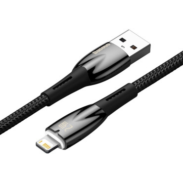 Glimmer Series USB-A Cable iPhone Lightning 480MB-S 2.4a 2m svart