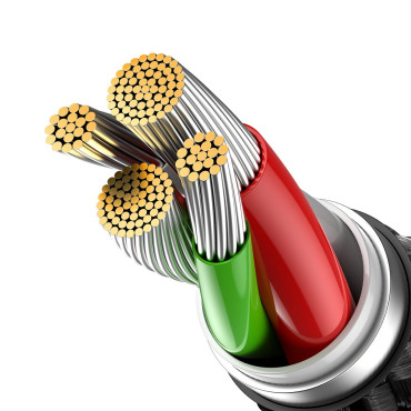 Glimmer Series USB-A καλωδιακό iPhone Lightning 480MB-S 2.4a 2m Μαύρο