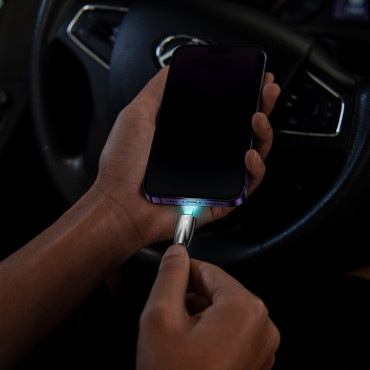 Glimmera sērija USB-A Cable IPHONE LIGHTING 480MB-S 2.4A 2M melns