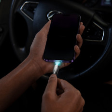 Glimmera sērija USB-A Cable IPHONE LIGHTING 480MB-S 2.4A 2M melns
