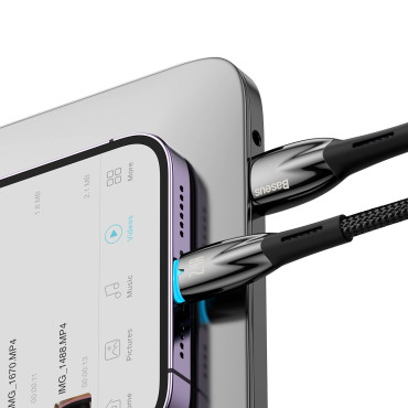 Glimmer Series USB-A Cable iPhone Lightning 480MB-S 2.4a 2m svart