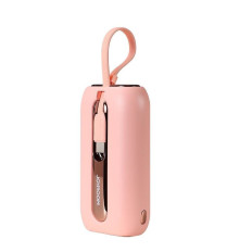 Powerbank 10000mah Série colorée 22.5W avec câbles USB-C et iPhone lightning rose
