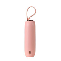 PowerBank 10000MAH krāsains sērija 22.5W ar USB-C kabeļiem un iPhone zibens rozā