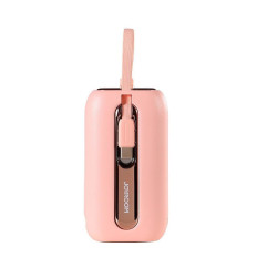 PowerBank 10000MAH krāsains sērija 22.5W ar USB-C kabeļiem un iPhone zibens rozā
