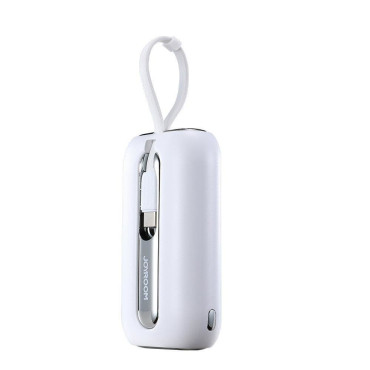 PowerBank 10000mAh Barvita serija 22.5W z USB-C kabli in iPhone Strela bela