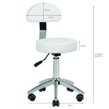 Sgabello cosmetico am-304 bianco
