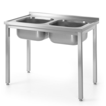 Tabuľku. Worktells pre oceľovú kuchyňu 2 Sinks 100x60cm Hendi 811580