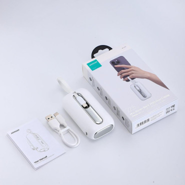 PowerBank 10000mAh Barvita serija 22.5W z USB-C kabli in iPhone Strela bela