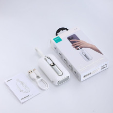 PowerBank 10000mAh Barvita serija 22.5W z USB-C kabli in iPhone Strela bela