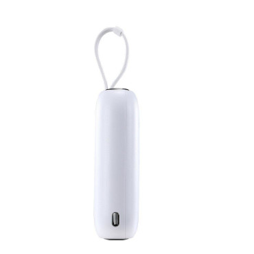 Powerbank 10000mAh värvikas seeria 22.5w koos USB-C kaablid ja iPhone Lightning White