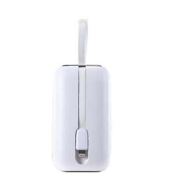 PowerBank 10000mAh Barvita serija 22.5W z USB-C kabli in iPhone Strela bela