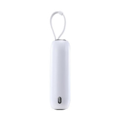PowerBank 10000mAh Barvita serija 22.5W z USB-C kabli in iPhone Strela bela