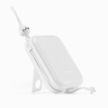 PowerBank con un cable de cable USB-C y una serie de rayos de iluminación de iPhone 10000mAh 22.5W blanco