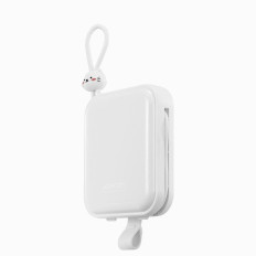 Powerbank με καλώδιο καλωδίων USB-C και iPhone Lightning Cutie σειρά 100mah 22.5w λευκό