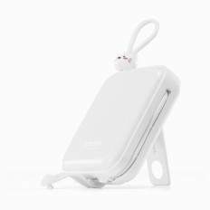 PowerBank med et USB-C-kabelkabel og iPhone Lightning Cutie Series 10000mAh 22.5w White