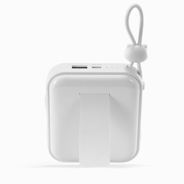 PowerBank med et USB-C-kabelkabel og iPhone Lightning Cutie Series 10000mAh 22.5w White