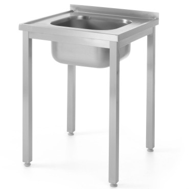 Tērauda darba virsma ar vienu 600x600mm izlietni - Hendi 811849