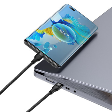 Καλώδιο φλας φλας Flash σειρά 2in1 USB-C 2xUSB-C 100W 1.5m μαύρο