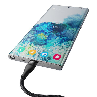 Καλώδιο φλας φλας Flash σειρά 2in1 USB-C 2xUSB-C 100W 1.5m μαύρο