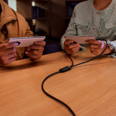 Καλώδιο φλας φλας Flash σειρά 2in1 USB-C 2xUSB-C 100W 1.5m μαύρο